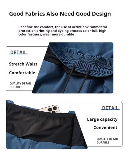 (S-5XL)Quick Dry Single Layer Marathon Trail Running Shorts with Mesh Net Waist Pouch for Fitness Workout Sport Shorts Men Teens