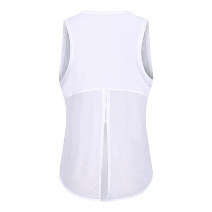 Women Summer  Open-Back Yoga Vest for  Loose-Fit and Moisture-Wicking Sleeveless   Running Fitness Shirt