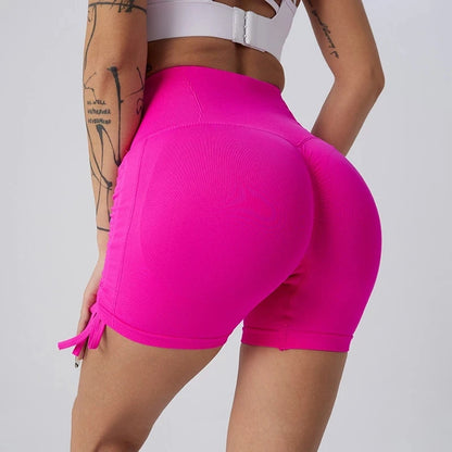 Women Sports Shorts Yoga Pant Drawstring High Waist Push Up Leggings Scrunch Shorts Sport Fitness Workout Butt Lifting Gym Short