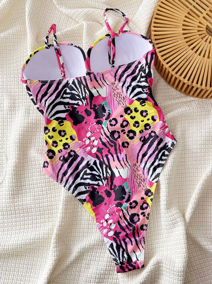 Thin Strapped Swimwear Women Cross Hollow One Piece Swimsuit Lady Monokini Brazilian Beach Bathing Suit