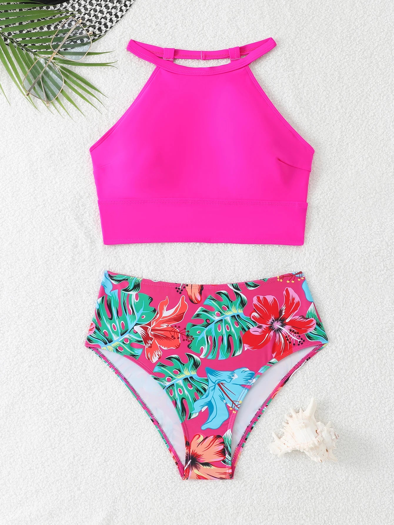 High Waist Swimsuit Bikini Women Printed Swimwear Female Bathers Swimming Bathing Swim Suit Summer Beachwear