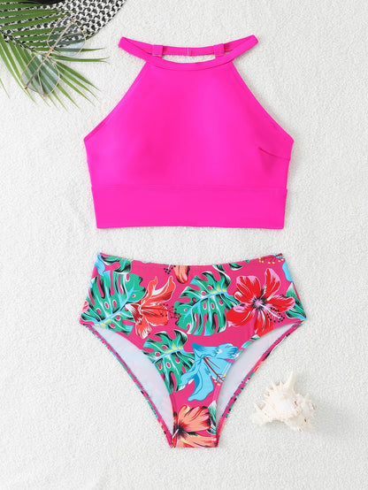 High Waist Swimsuit Bikini Women Printed Swimwear Female Bathers Swimming Bathing Swim Suit Summer Beachwear