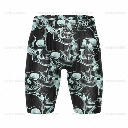Men's Swimming Jammer Swimwear Endurance Athletic Training Swimsuit Summer Beach Swimming Trunks Diving Surf Tight Shorts