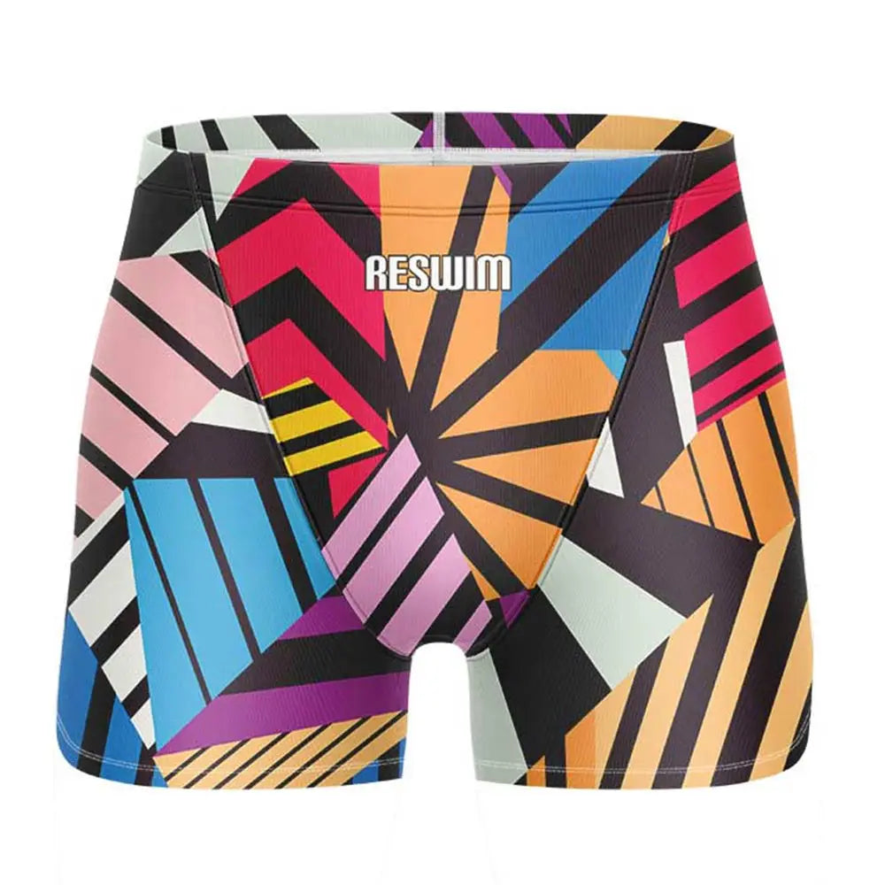 Men's Swimming Trunks Swim Jammer Swimsuit Shorts Athletic Training Swimwear Summer Beach Tights Surfing Pants Bathing Suit