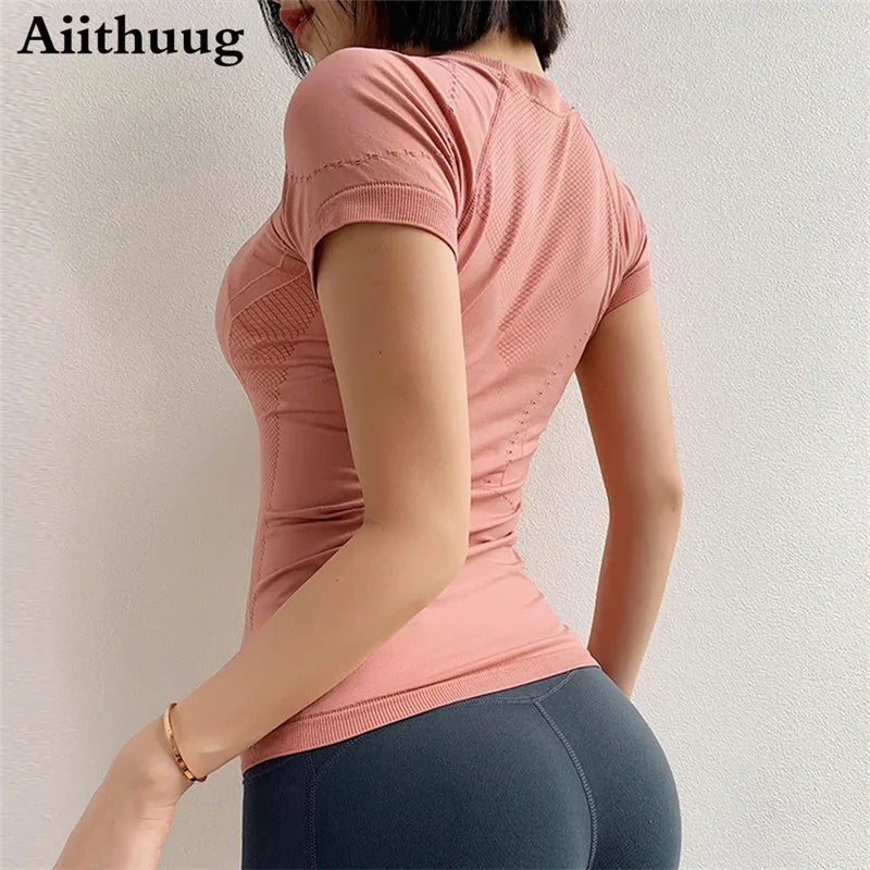 Women Moisture Wicking Shirt Dry Fit Yoga Shirts Short Sleeve Running Shirts Mesh Top Breathable Tank Tops Activewear