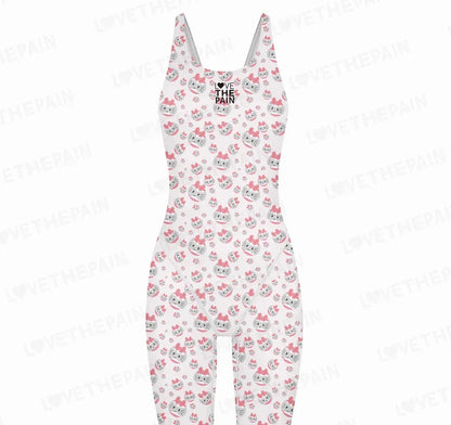 Girl Training Racing Swimwear Girl One Piece Competitive Swimsuits Summer Pool Professional Competition Knee Length Bodysuits