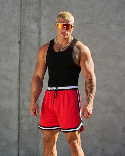 Men's double-decker Sports Shorts Mesh Quick Dry Loose Training Shorts men new Summer Fitness Joggers Casual Breathable Shorts