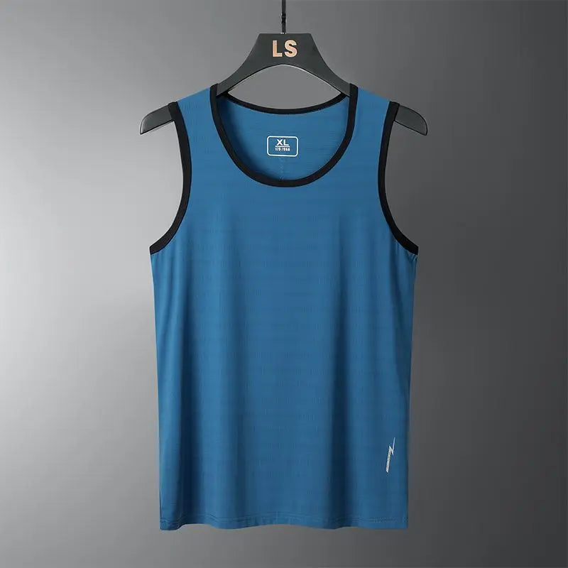 Oversized Men Basketball Gym Cool Breathable Tank Top Summer Big Size Thin Quick Dry Ice Silk Sleeveless Joggers Sports Vest 8XL