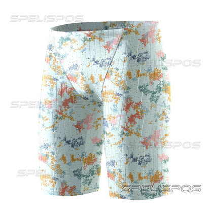 SPELISPOS Summer Men Swimming Trunk Swimwear Beach Swim Sport Short Briefs Elastic Surfing Swimsuit Training Flat Pants Diving