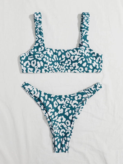 micro bikini women orange leopard print push up padded thong swimsuit female cut out bathing suit swimwear biquini