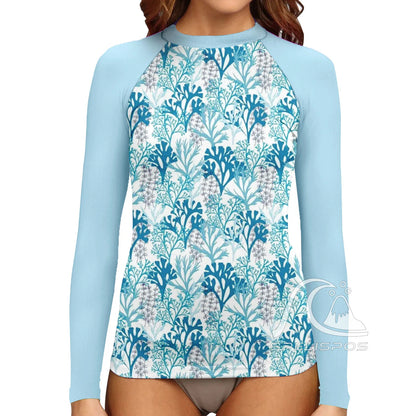 Women's Surfing Suit Long Sleeve UV Protection Water Sports Tight Swimwear Sea Beach Swimming High-Elastic Diving Tops