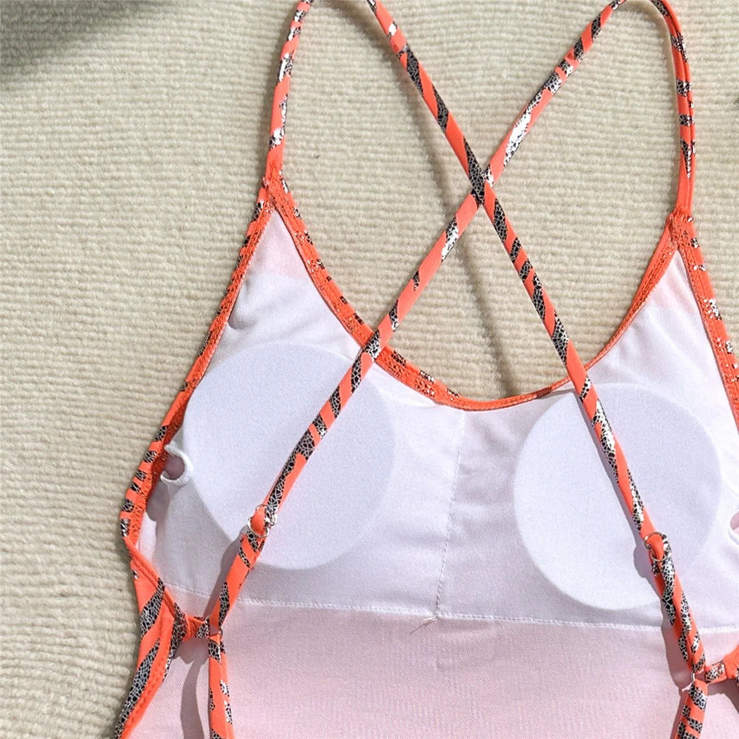 Cross Back High Leg Cut Women Swimwear One Piece Swimsuit Female Extreme String Mini Micro Thong Bather Bathing Suit Swim