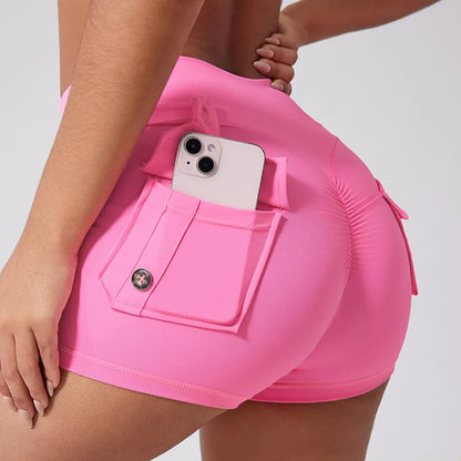 Fitness Shorts with Pocket Sports Yoga Booty Shorts Women's Push Up Cycling Sporty Shorts Gym Woman Workout Clothes Sportswear