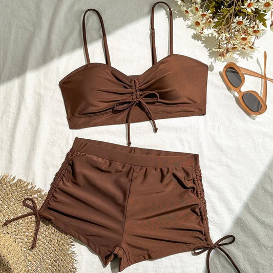 Summer Swimsuits Tankini Sets Female Swimwear Push Up For Beach Wear Two-Piece Bathing Suits Pool Women's Swimming Suit