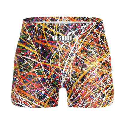Men's Jammer Swimsuit Athletic Training Swim Trunks Bathing Suit Durable Training Swimming Surfing Diving Shorts Summer Swimwear