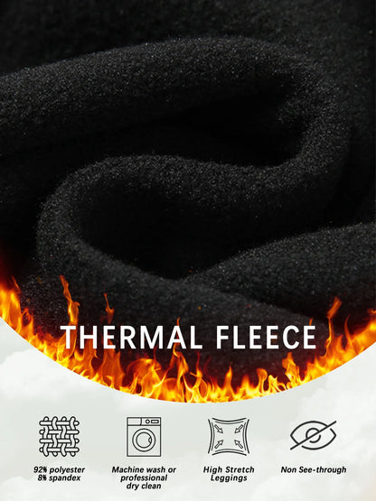 Plus Size Super Soft Fleece Lined Leggings Women, Workout Yoga Running Thermal Warm Pants For cold winter Running