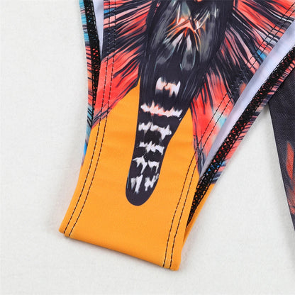 3 Pieces Bikini With Beach Skirt Butterfly Print String Bathing Suit Women Swimwear Female Swimming Swimsuit