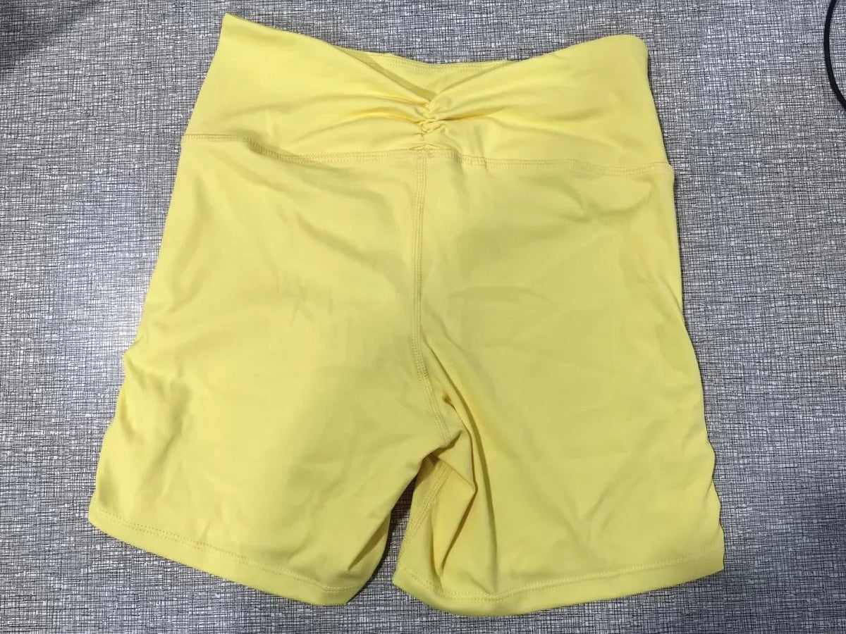 Lace V-Back shorts High waisted hip lifting yoga shorts women's nylon tight fitting shorts training sports fitness pants XP04