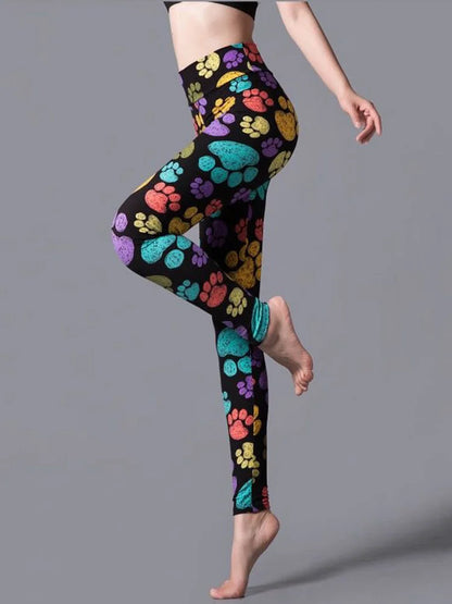 CUHAKCI High Waist Leggings Sportwear Workout Women Jeggings Elastic Pants Leopard Summer Printed Stripe Fitness Leggins