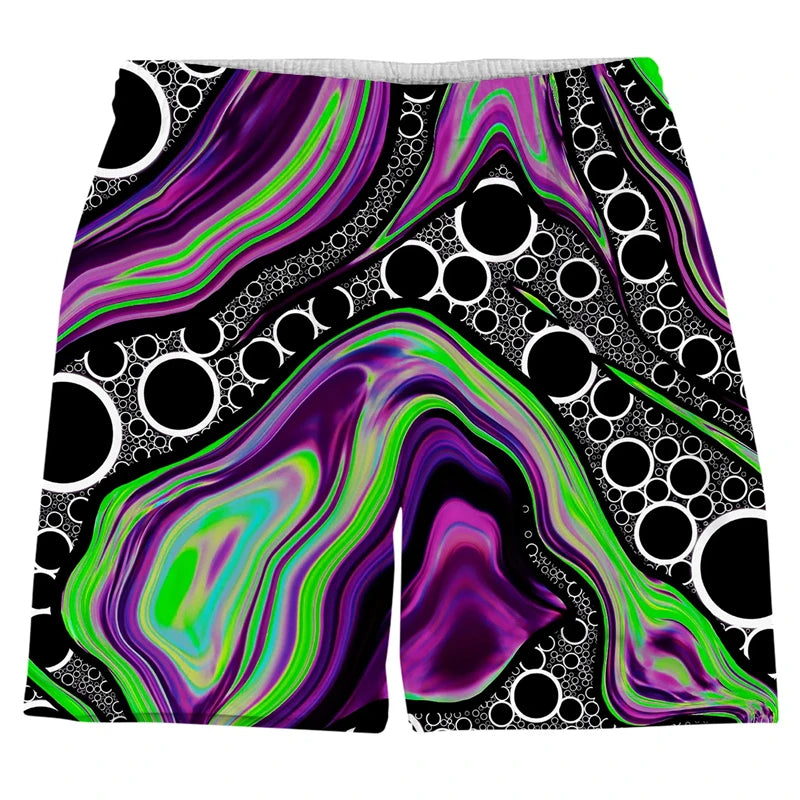 Colorful Psychedelic Pattern Beach Shorts For Men 3d Print Personality Short Pants Summer Fashion Male Quick Dry Swimming Trunks