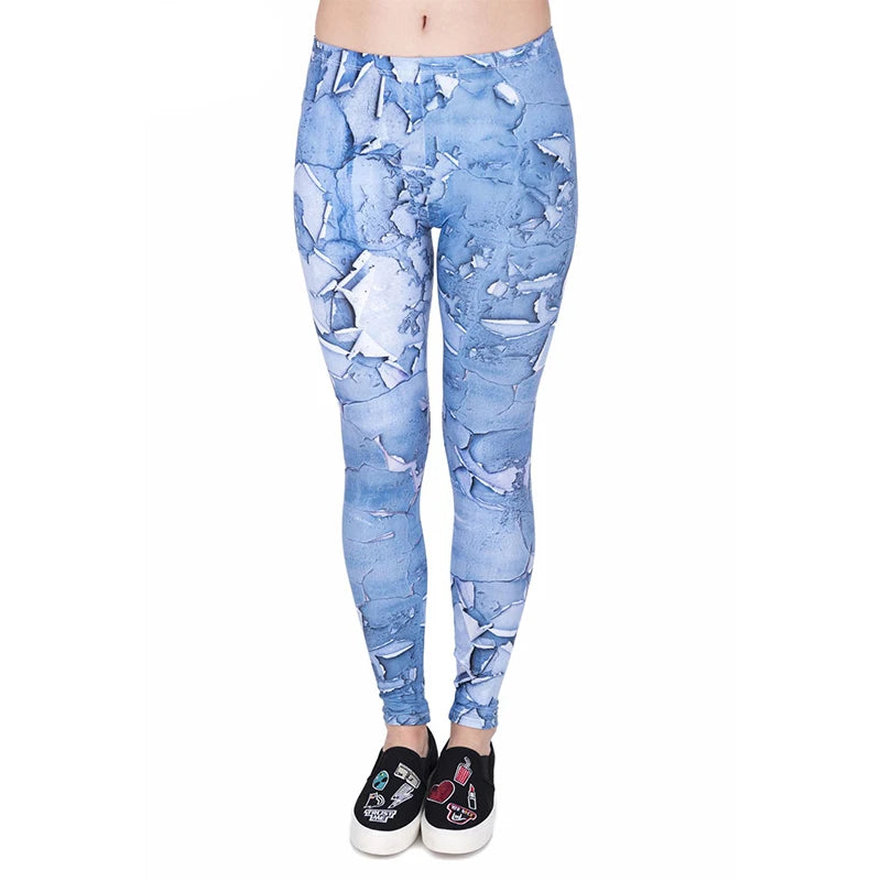 DeanFire Women's 80s Leggings Artistic Splash Printed Buttery Soft Stretchy Pants Leggings Elastic Waist Regular Trousers