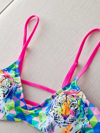 Brazilian Bikini Set Women Print Biquini Female Cut Bikinis Swimwear Push Up Swimsuit Bath Suit