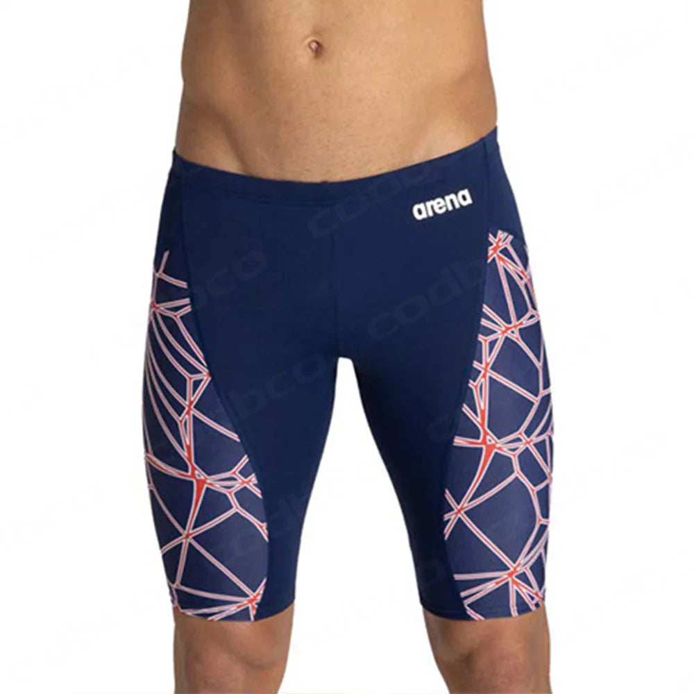 Summer Men's Swim Jammer Swimsuit Swimming Trunks Shorts Beach Tights Swim Pants Quick Dry Sports Running Surfing Diving Shorts