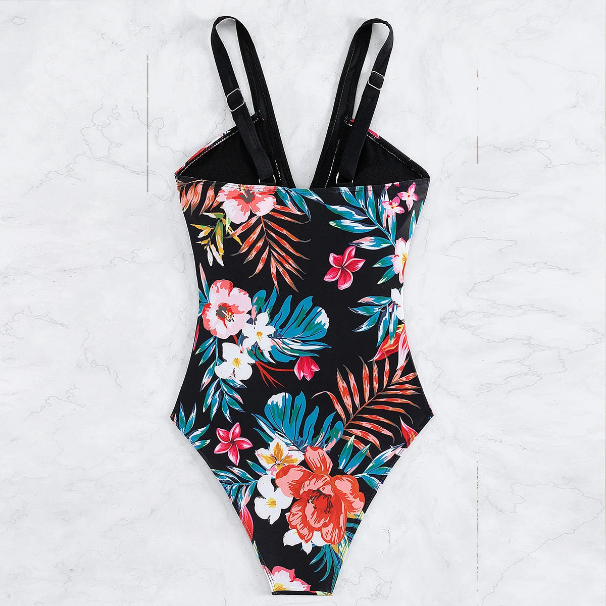 One Piece Swimsuit Women Swimwear Push Up Monokini Plunge Bathing Suit Floral Bodysuit Beach Wear Female Swimsuit