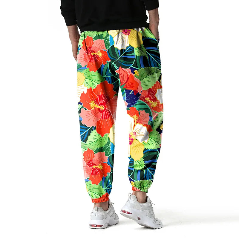 Stylish Floral Sweatpants 3D Print Vintage Man Joggers Gym Hiphop Pants Trousers Mens Casual Sports Jogging Harajuku Streetwear