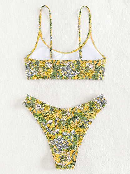 Floral Print Brazilian Bikini Women Swimwear Female Swimsuit Two-pieces Bikini Set Bather Bathing Suit Swim Summer Beach Wear