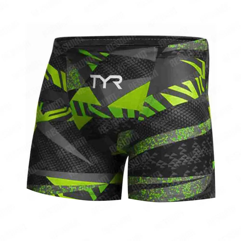 Men's Swim Jammer Athletic Training Swimsuit Shorts Swimming Trunks Jammer Swimwear Beach Tights Shorts Quick Dry Surf Pants
