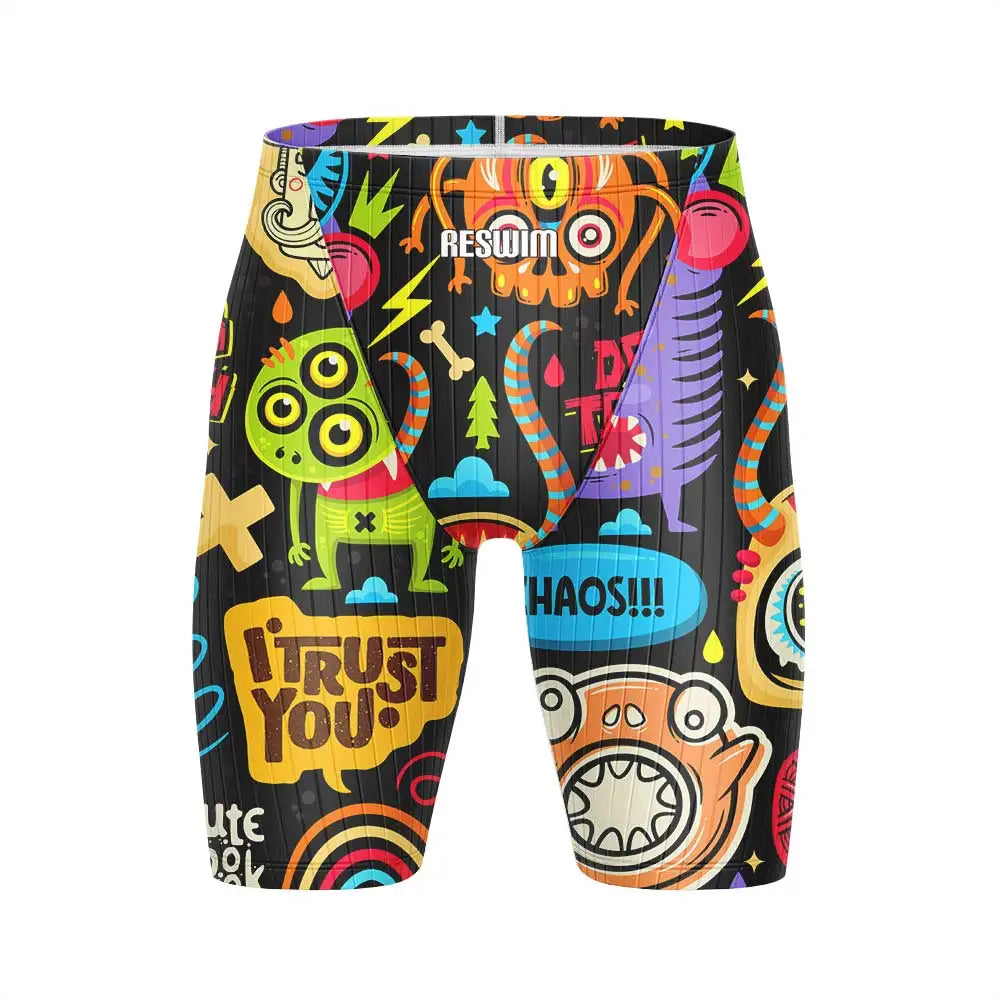 Men's Swim Jammer Swimsuit Swimming Trunks Beach Tights Shorts Athletic Training Swimwear Pool Suit Running Surfing Pants