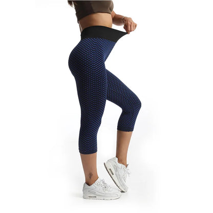 YSDNCHI Push Up Leggings Breathable Workout Capris Sport Leggins Seamless High Waist Mid-Calf Women Gym Fitness Yoga Clothing