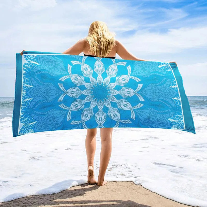 Microfiber Blanket Quick Drying Beach Towels Oversized Printing Towel Super Absorbent Pool Towel Blanket Boho Absorbent Towel