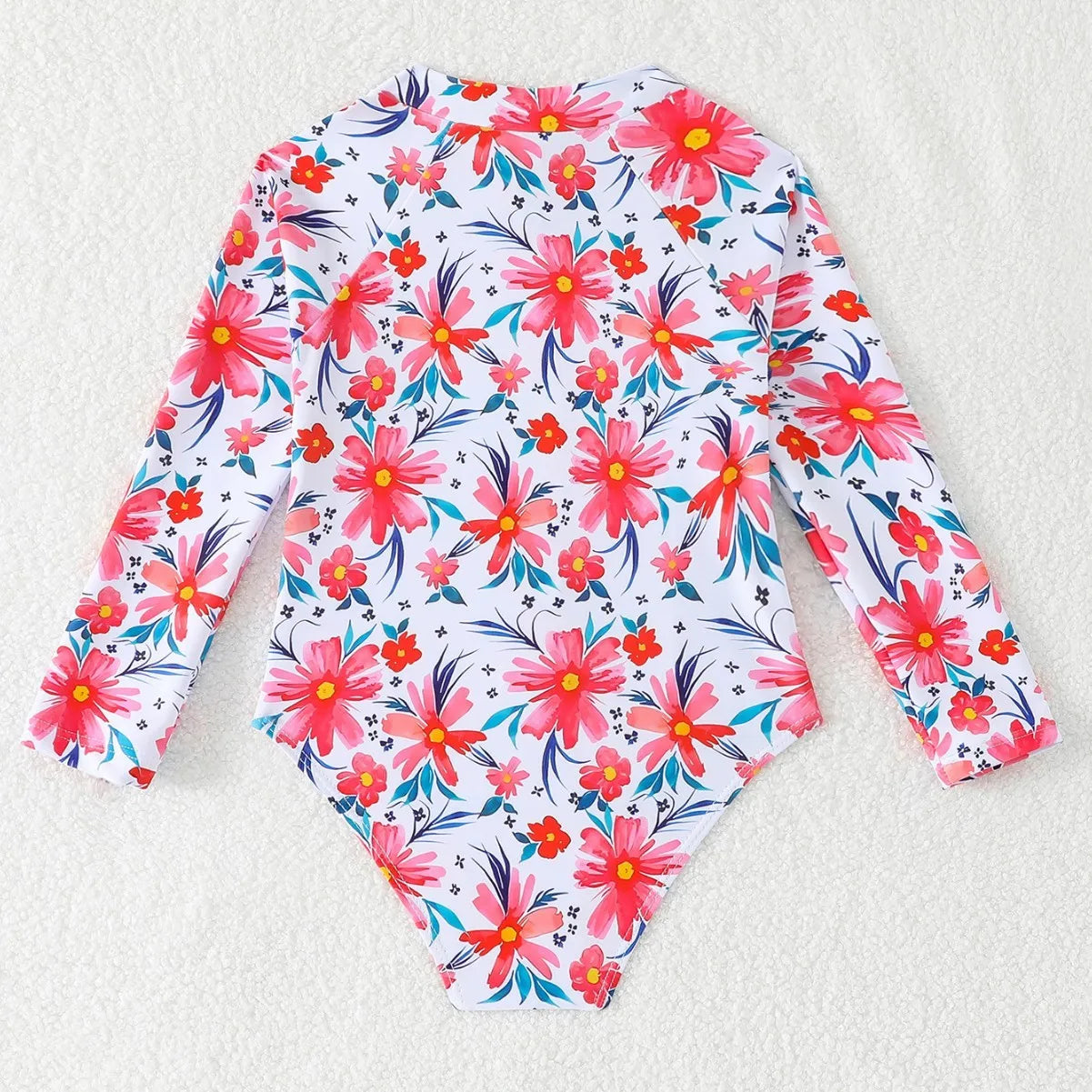 Print Girls One Piece Swimsuit 4-7 Year Kids Swim Suit Toddlers Children's Swimwear Long Sleeve Surfing Bathing Suits Beach