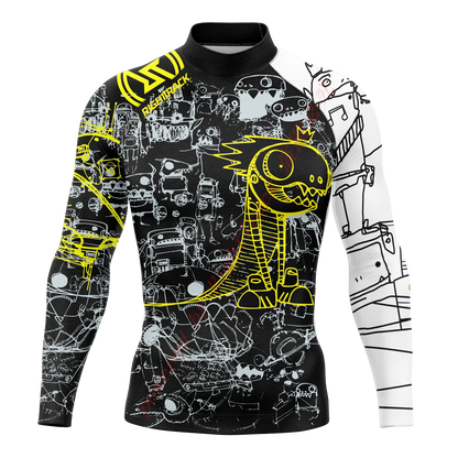 Men's Surfing Shirt Nautical Diary Lycra Rash guard RIGHTTRACK For Surf Sportswear Beach UV Swimwear UPF50+ Clothes
