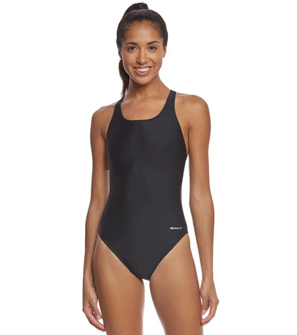 Women Swimsuit Sporti Solid Wide Strap One Piece Swimsuit Lycra Swimwear Open Water Functional Training Contest Swimsuit