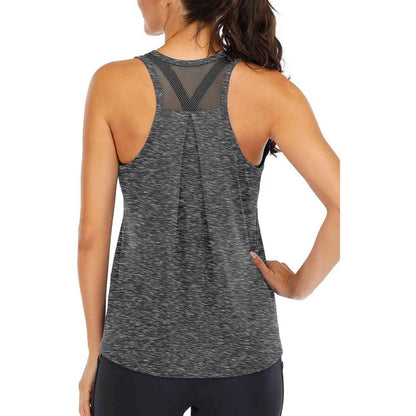 Summer Quick-dry Yoga Fitness Tank Top For Women Solid Color Soft Breathable Racerback Sleeveless Loose Fit Casual Sports Vest