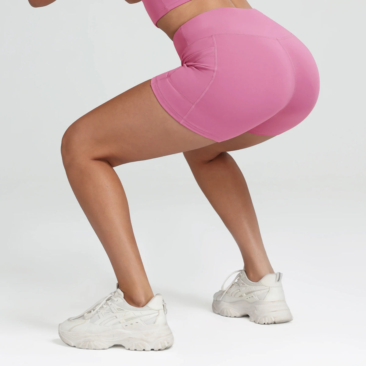 Women Yoga Shorts with Pockets Inner Waist Pocket Tummy Control Butt Lifting Workout Tights Gym Elastic Biker Shorts Activewear