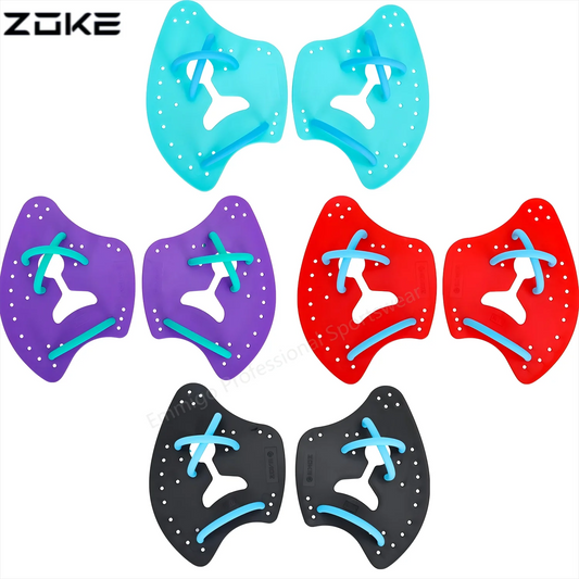 Zoke 1 Pair Swimming Training Hand Paddles Fins Adjustable Swim Training Hand Paddle For Outdoor Water Sports