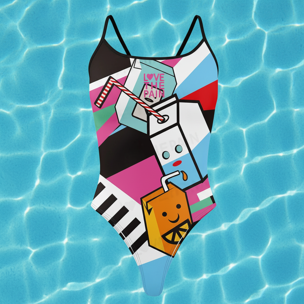 Summer Women Thin Shoulder Straps Monokini Print Swimsuit Women Swimwear Long-Duration Training Bathing Suit Bathers Pool Training Squad