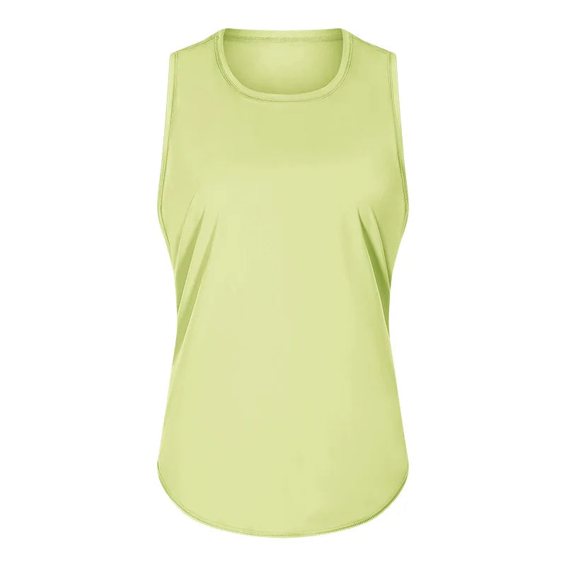 Women Summer  Open-Back Yoga Vest for  Loose-Fit and Moisture-Wicking Sleeveless   Running Fitness Shirt