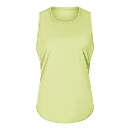 Women Summer  Open-Back Yoga Vest for  Loose-Fit and Moisture-Wicking Sleeveless   Running Fitness Shirt
