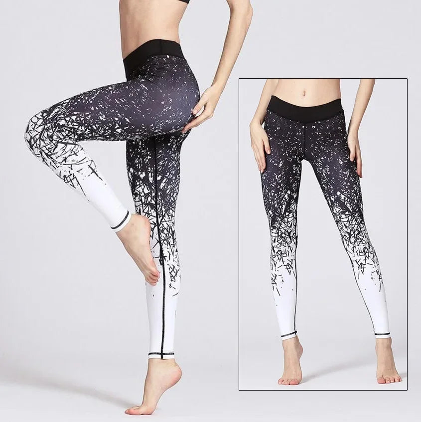 Cloud Hide Yoga Pants Sports Leggings Women High Waist Trainer Long Tights Flower Push Up Running Trouser Workout S- XL