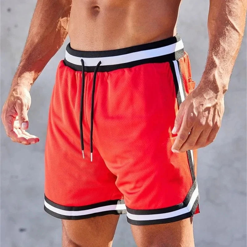 Men's double-decker Sports Shorts Mesh Quick Dry Loose Training Shorts men new Summer Fitness Joggers Casual Breathable Shorts