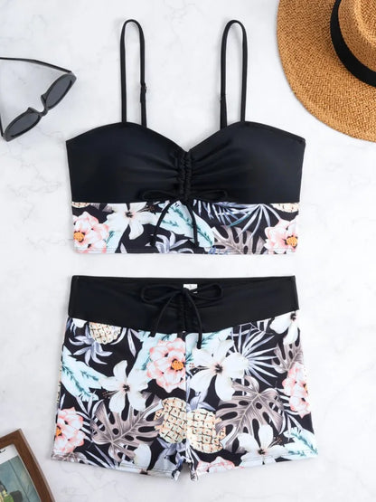 2 Piece Swimsuit Women Summer Bathing Suit Bikini Set Sleeveless Swimwear Women Beach Swimming Suit For Female