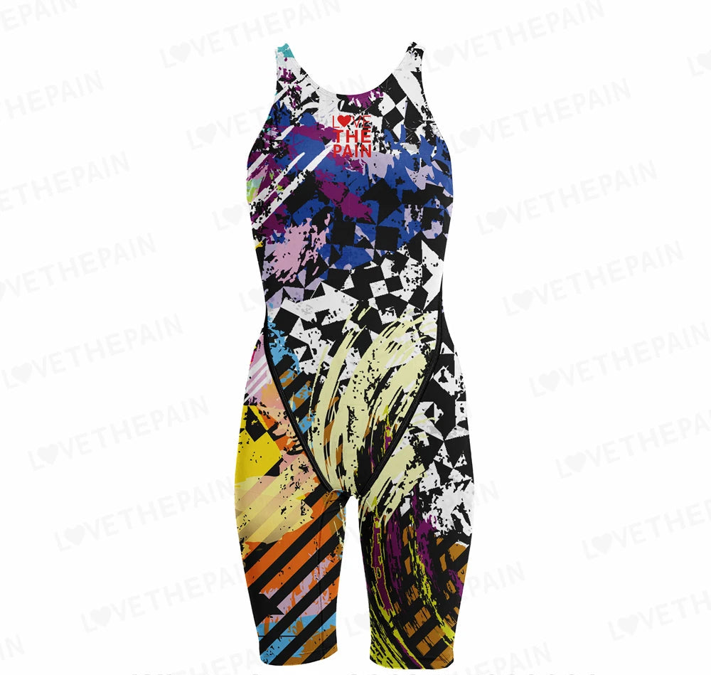 Competition Training Swimwear Tech Suits Neck To Knee Tech Suits Women Open Back Comfort Straps Swimsuit Jumpsuit Swimsuit