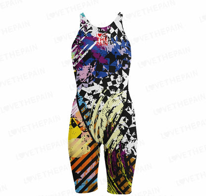 Competition Training Swimwear Tech Suits Neck To Knee Tech Suits Women Open Back Comfort Straps Swimsuit Jumpsuit Swimsuit