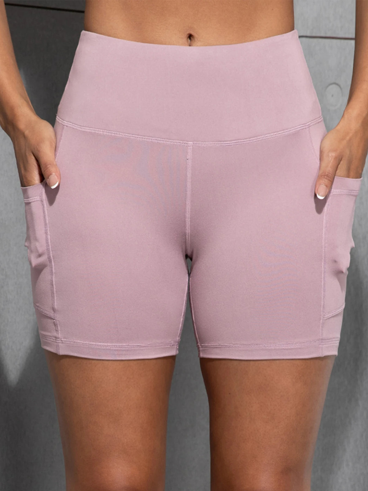 Yoga Shorts with Pockets High Waist Butt Lifting Cycling Tight Elastic Slim Running Fitness Women Shorts Sportswear
