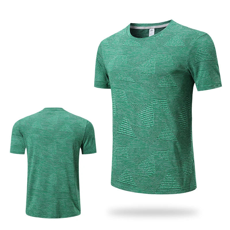 (M-5XL)Men Loose Fit Quick Dry Sport T-Shirt Running Football Basketball Gym Short Sleeve Tee Shirt Breathable Fitness Tops